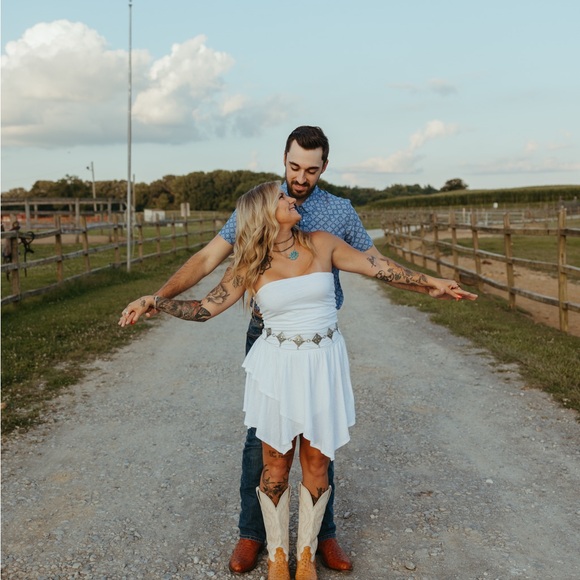 White Strapless Dress - Picture 6 of 6